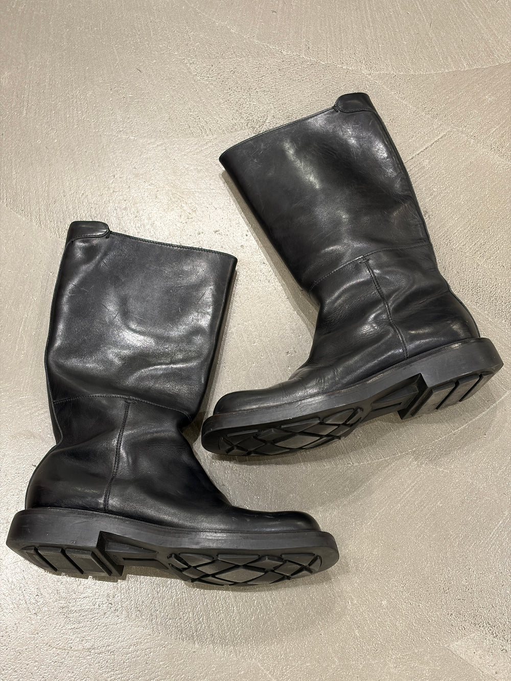 A/W1999 Prada runway square toe leather boots