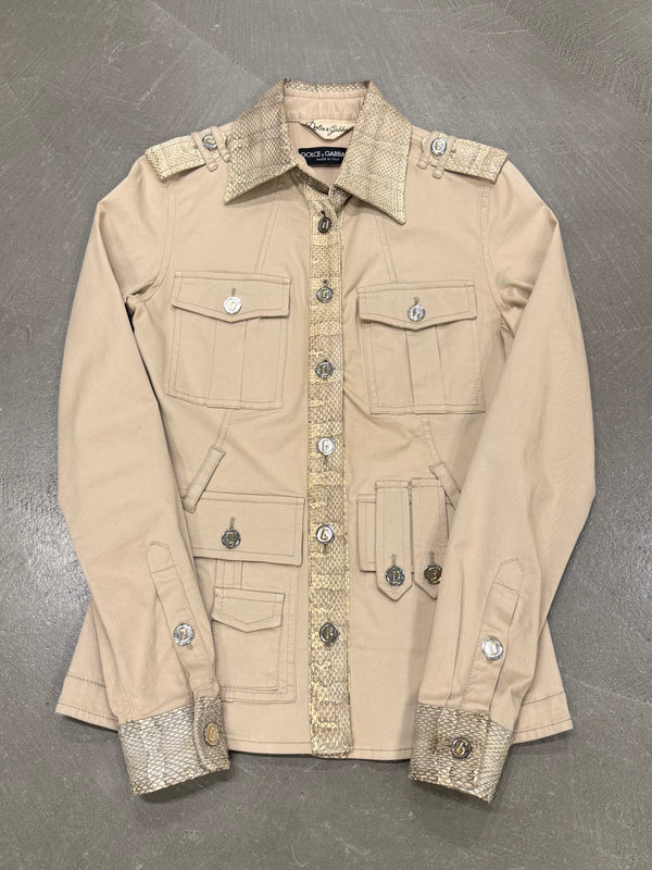 2005 Dolce & Gabbana python details safari jacket