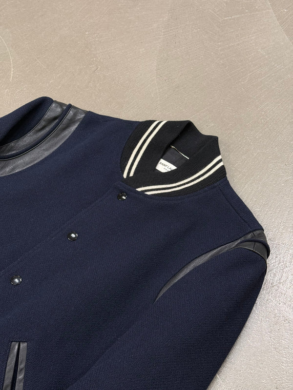 A/W2015 Saint Laurent by Hedi Slimane teddy varsity jacket