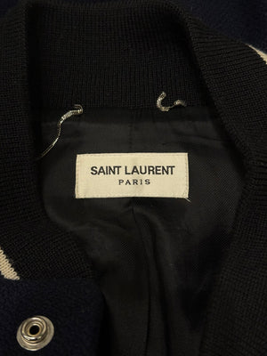 A/W2015 Saint Laurent by Hedi Slimane teddy varsity jacket