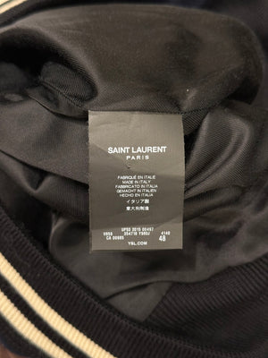 A/W2015 Saint Laurent by Hedi Slimane teddy varsity jacket
