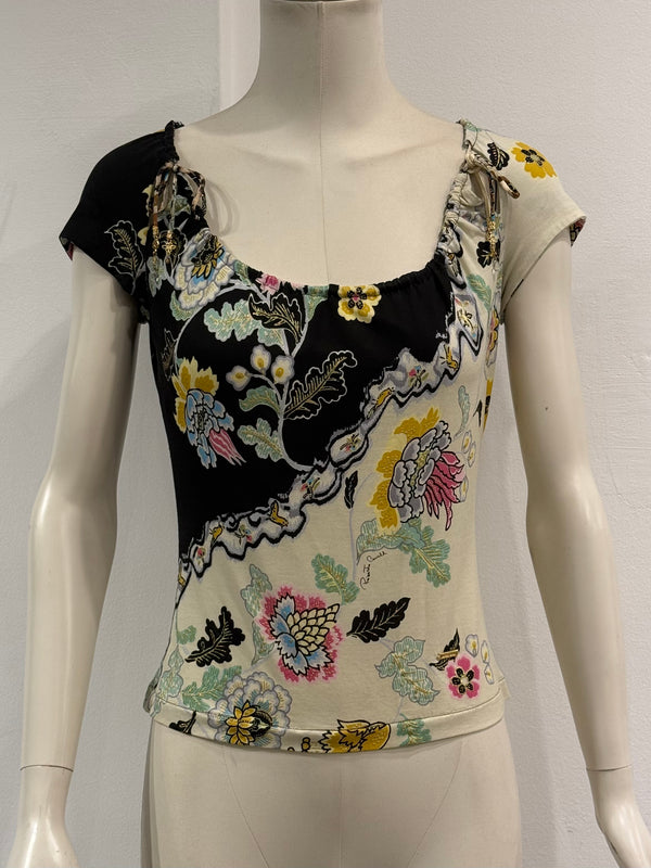 S/S 2003 Roberto Cavalli “chinoiserie” floral top