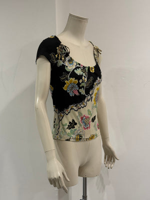 S/S 2003 Roberto Cavalli “chinoiserie” floral top