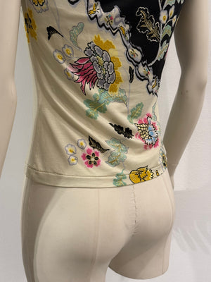 S/S 2003 Roberto Cavalli “chinoiserie” floral top