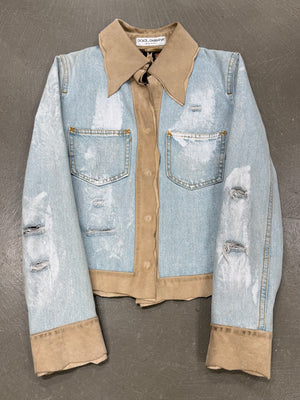 Dolce & Gabbana suede details denim jacket