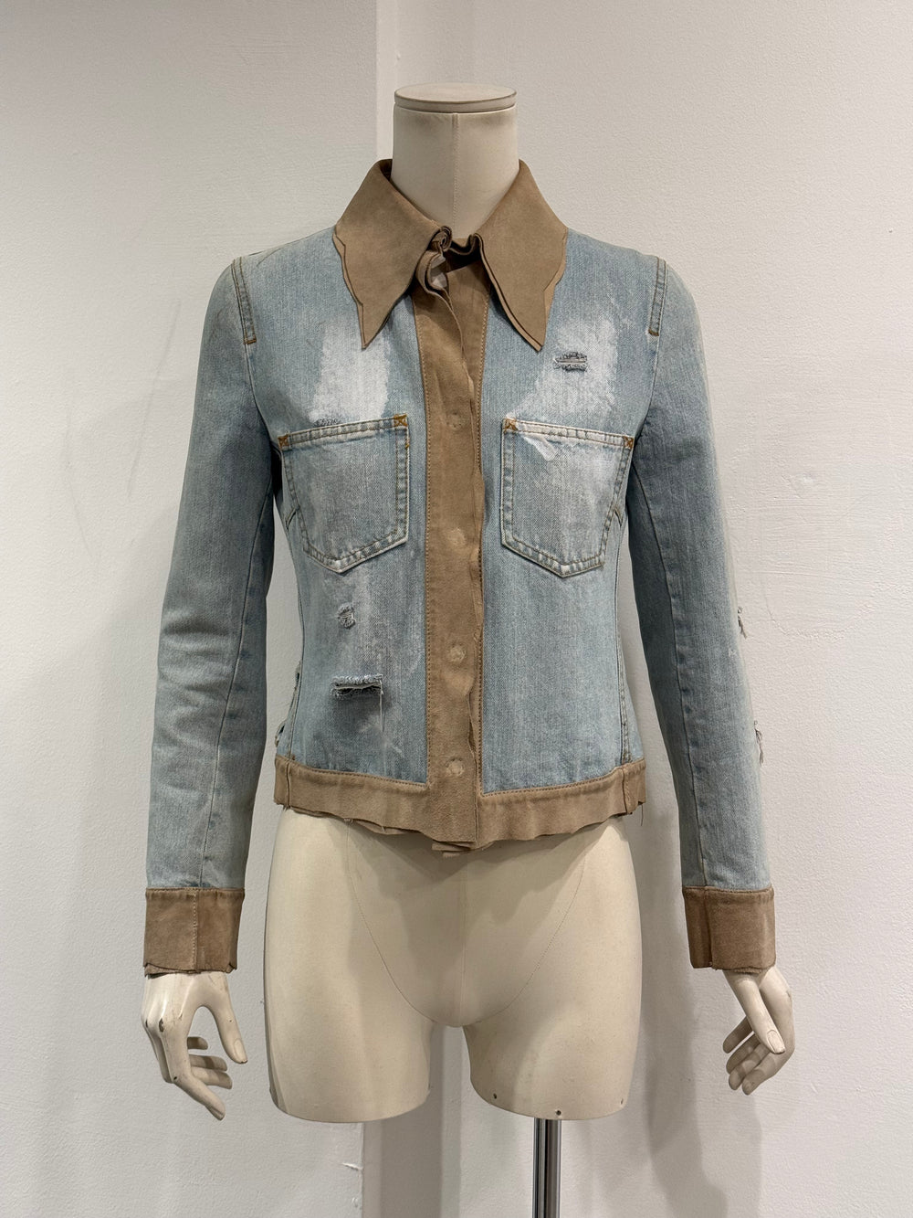 Dolce & Gabbana suede details denim jacket