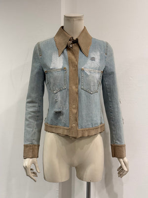 Dolce & Gabbana suede details denim jacket