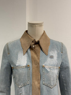 Dolce & Gabbana suede details denim jacket