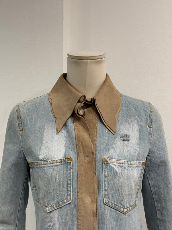 Dolce & Gabbana suede details denim jacket