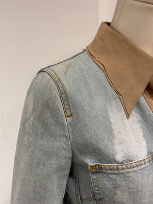 Dolce & Gabbana suede details denim jacket