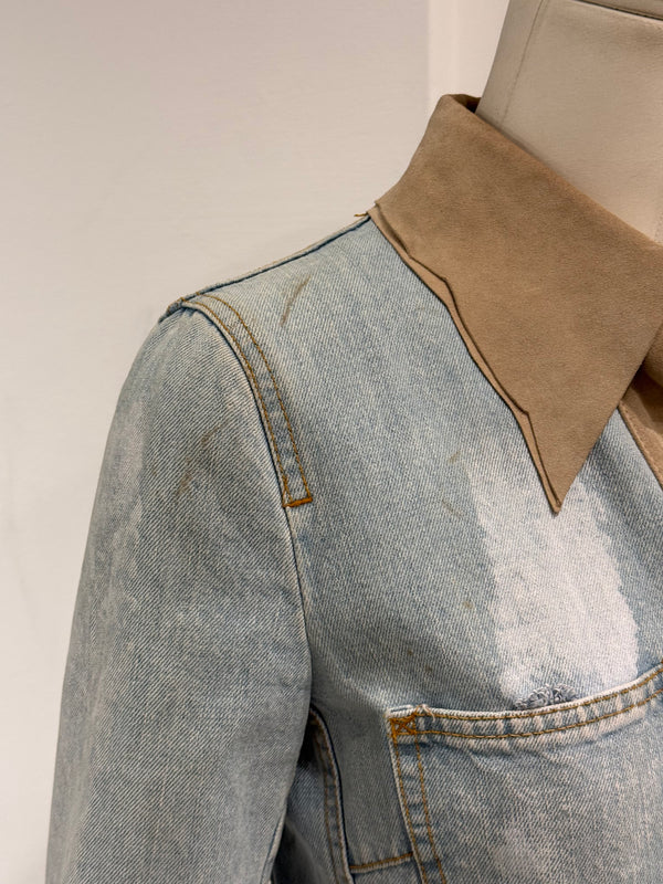 Dolce & Gabbana suede details denim jacket