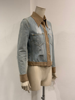 Dolce & Gabbana suede details denim jacket