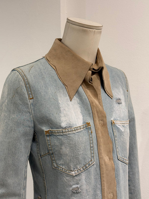 Dolce & Gabbana suede details denim jacket