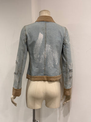 Dolce & Gabbana suede details denim jacket