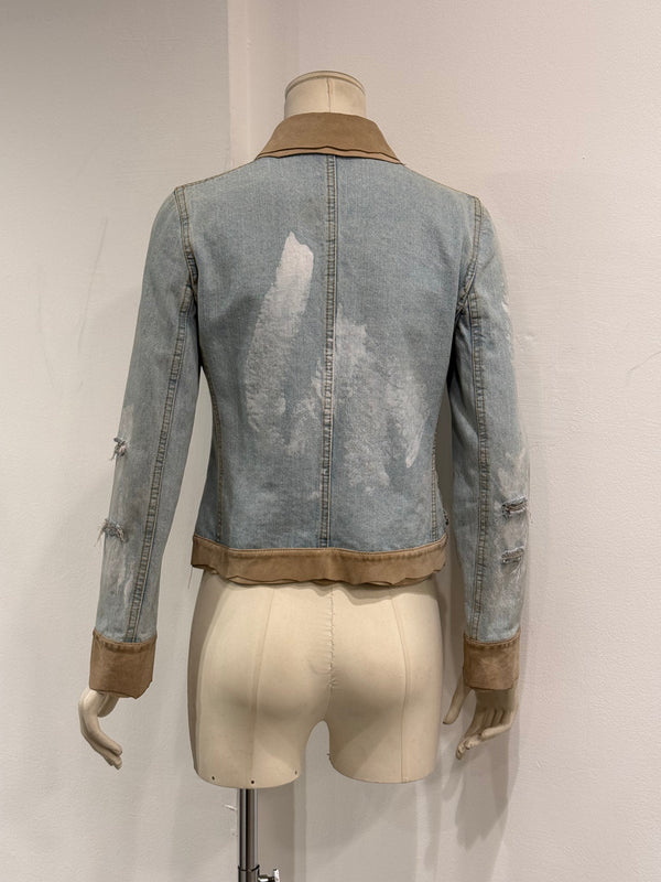 Dolce & Gabbana suede details denim jacket