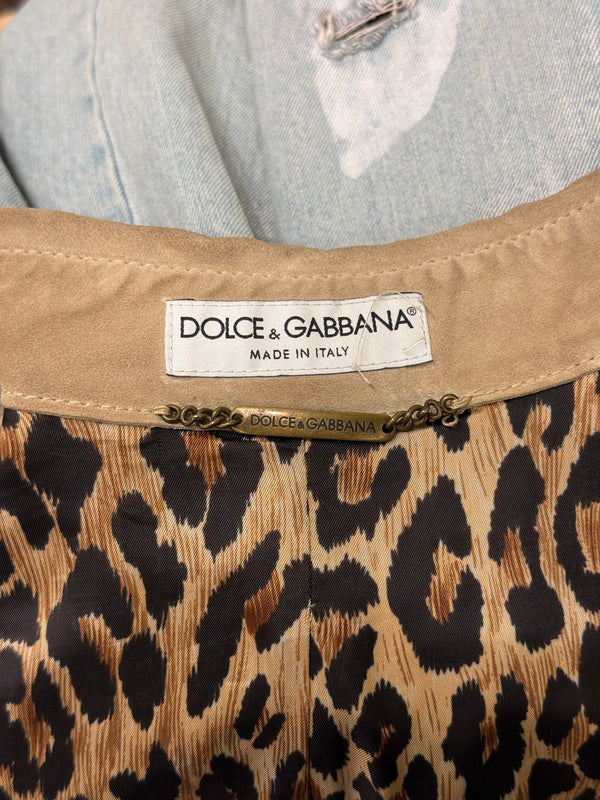 Dolce & Gabbana suede details denim jacket