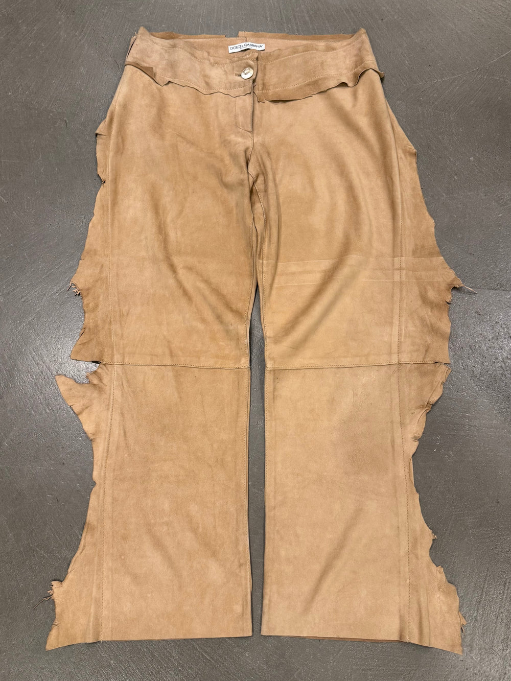 S/S 2001 Dolce & Gabbana suede western fringe pants