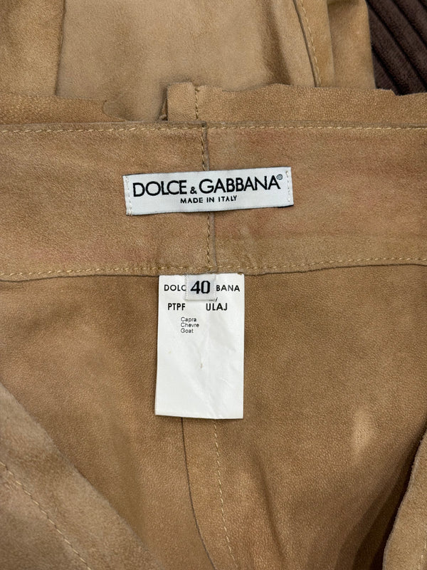 S/S 2001 Dolce & Gabbana suede western fringe pants
