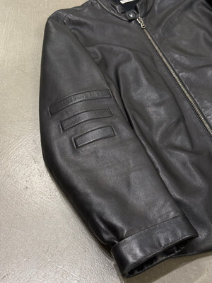 A/W1999 Emporio Armani padded leather biker jacket