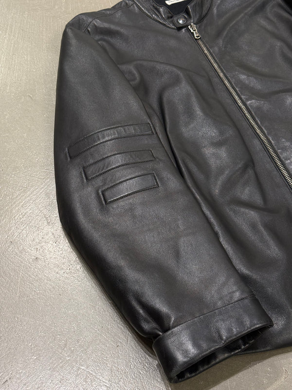 A/W1999 Emporio Armani padded leather biker jacket