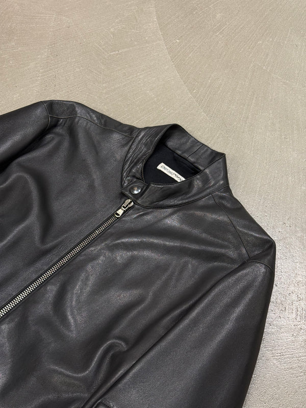 A/W1999 Emporio Armani padded leather biker jacket
