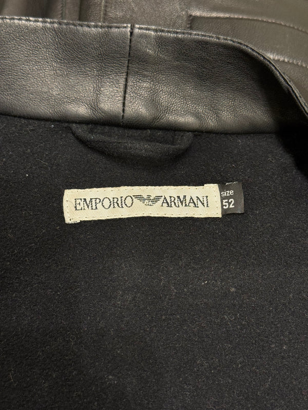 A/W1999 Emporio Armani padded leather biker jacket