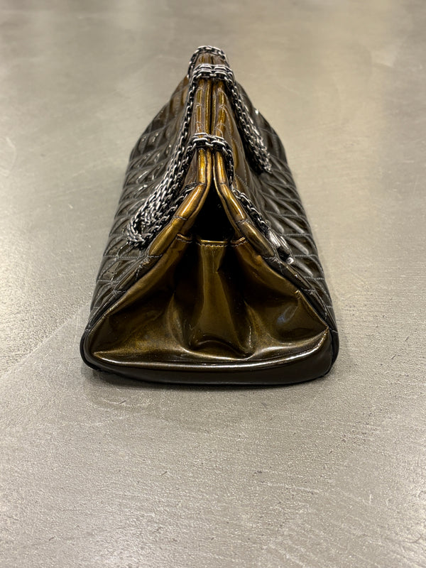2011 Chanel patent quilted CC charm shoulder bag