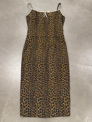 2000s Fendi leopard print body con mini dress