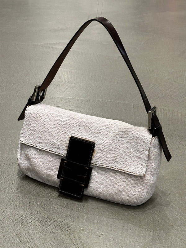 2000 Fendi limited edition embossed hand-beaded Baguette bag