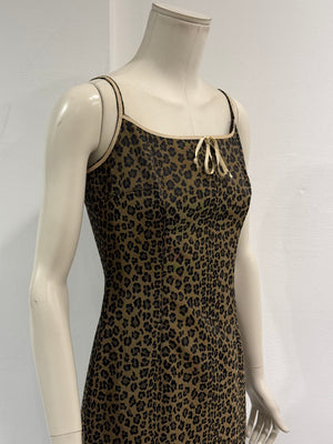2000s Fendi leopard print body con mini dress