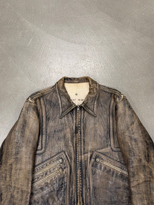 2000s Isaac Sellam distressed leather biker jacket