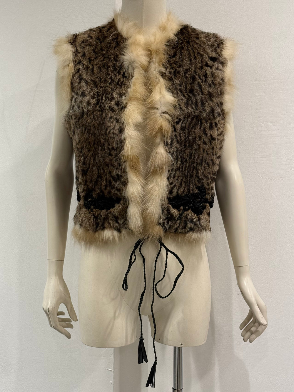2000s Roberto Cavalli leopard print fur vest