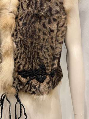 2000s Roberto Cavalli leopard print fur vest