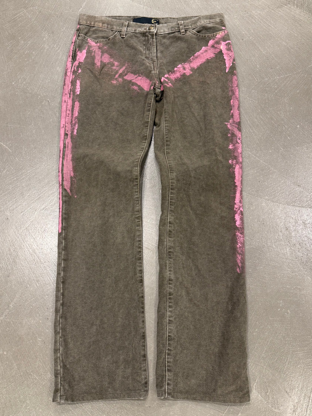 2000s Cavalli painted jeans