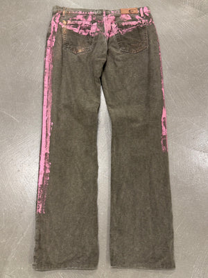 2000s Cavalli painted jeans