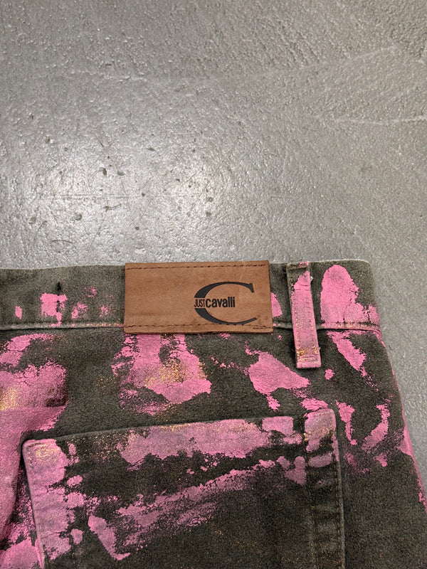2000s Cavalli painted jeans
