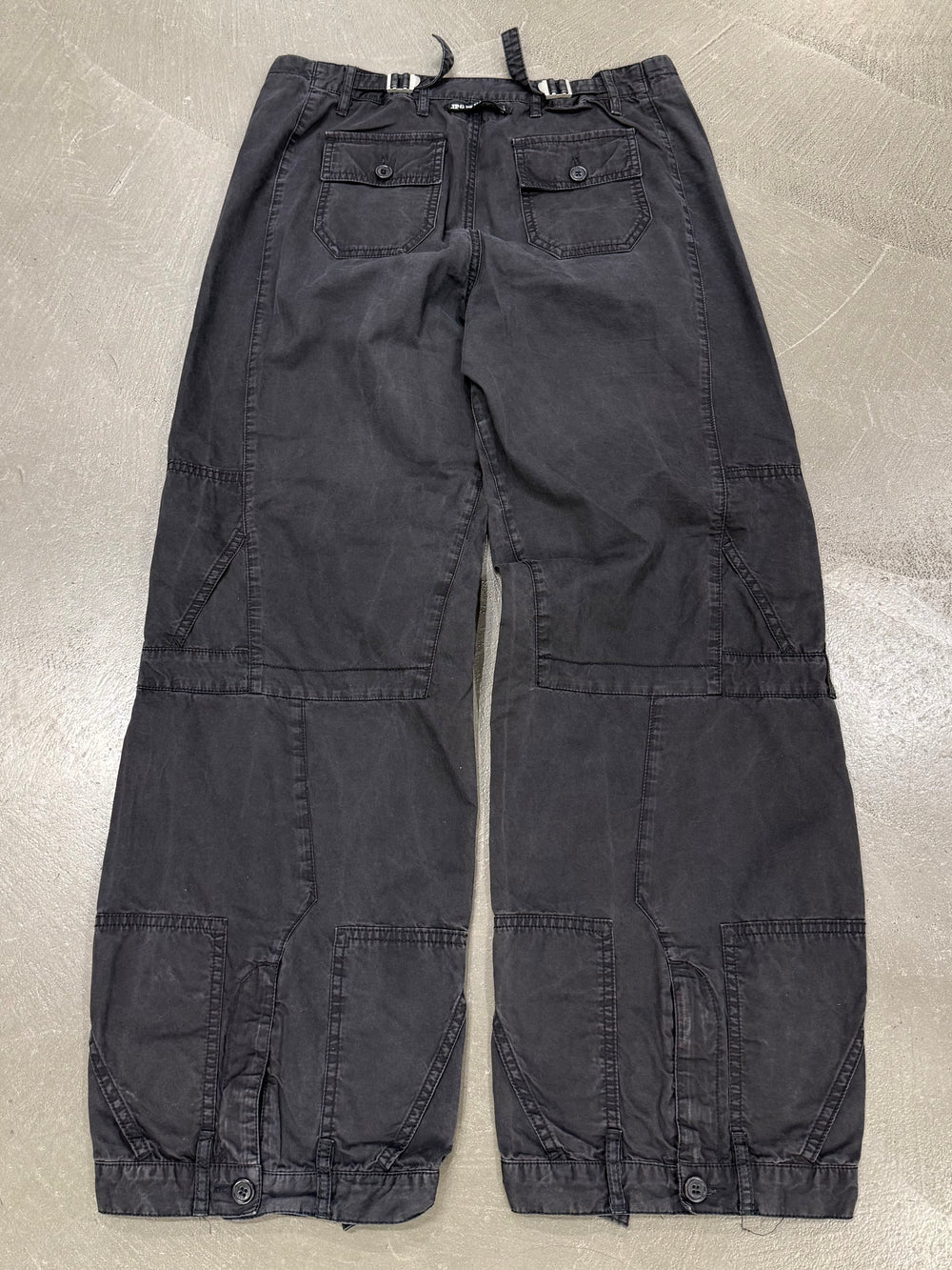 2000s Jean Paul Gaultier leg waist upside-down multi-pocket pants