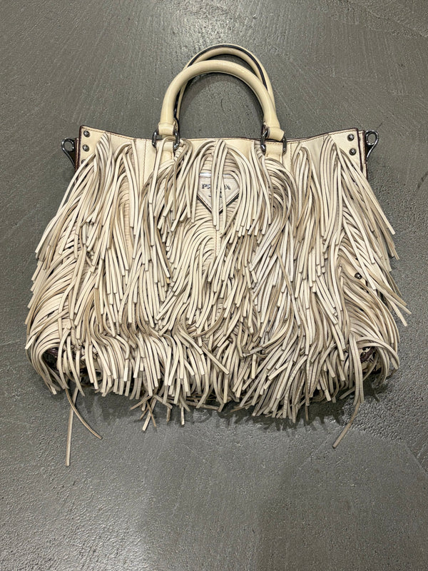 S/S2007 Prada fringe leather tote bag