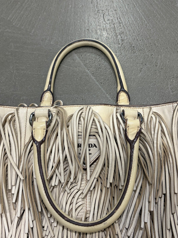 S/S2007 Prada fringe leather tote bag