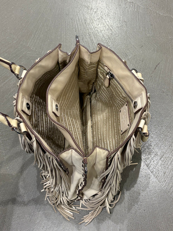 S/S2007 Prada fringe leather tote bag