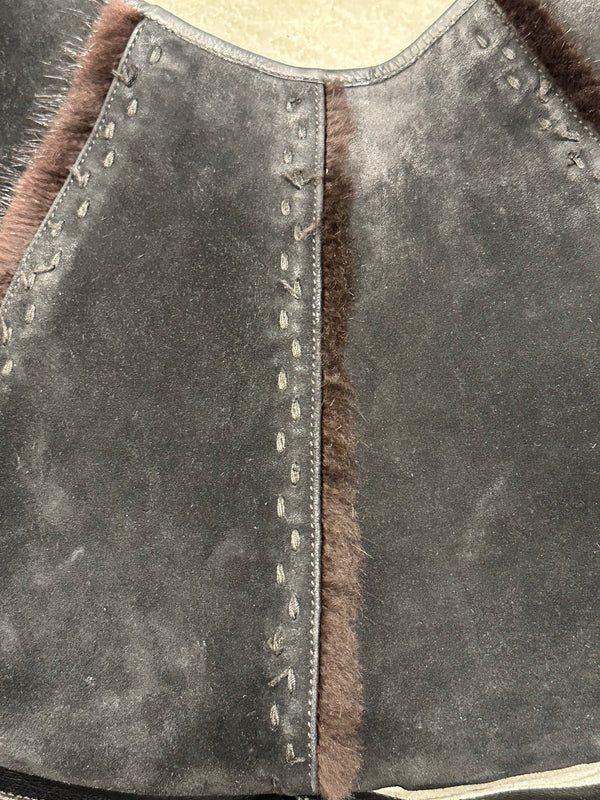 2002 Yves Saint Laurent Mombasa suede bag