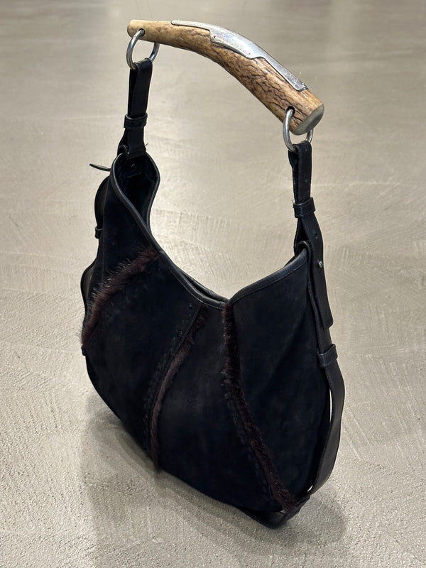 2002 Yves Saint Laurent Mombasa suede bag