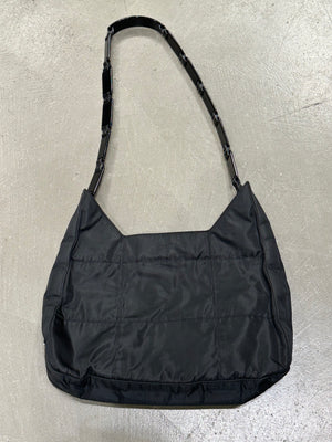 1990s Prada quilted nylon hobo bag with Lucite chain