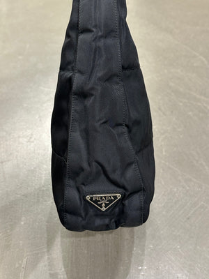 1990s Prada quilted nylon hobo bag with Lucite chain