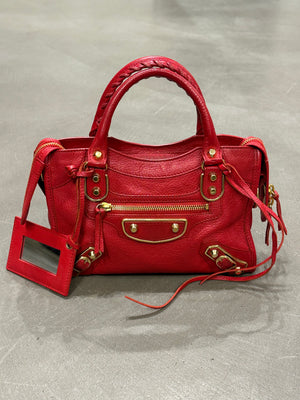 2013 Balenciaga Rouge Poppy City bag