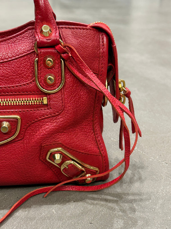 2013 Balenciaga Rouge Poppy City bag