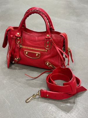 2013 Balenciaga Rouge Poppy City bag