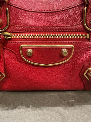 2013 Balenciaga Rouge Poppy City bag
