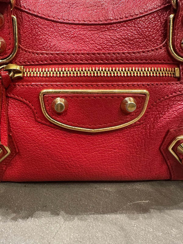 2013 Balenciaga Rouge Poppy City bag
