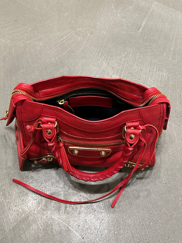 2013 Balenciaga Rouge Poppy City bag